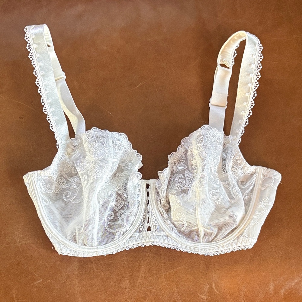 Aubade Women's Pour Toujours Comfort Half Cup Bra WhitLace Underwire Bra 32G